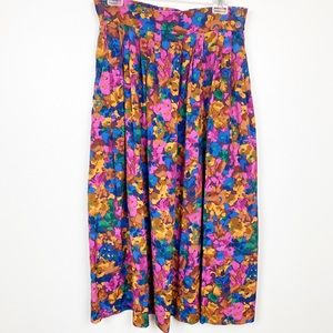 Jos A. Banks Skirt Tropical Floral Skirt Vintage